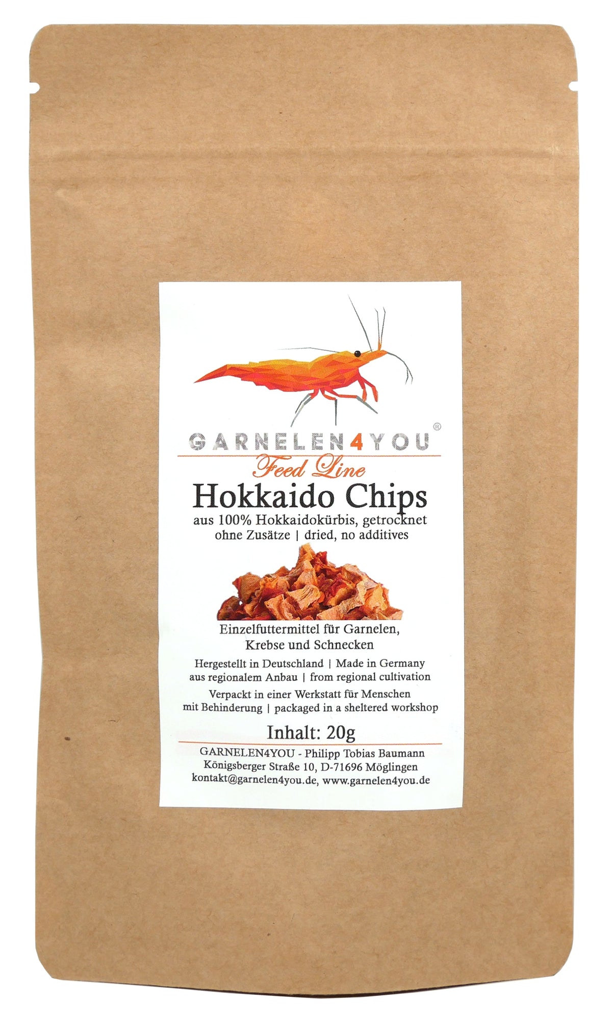 GARNELEN4YOU® Hokkaido Chips, 20 g – Herstellerbild 7