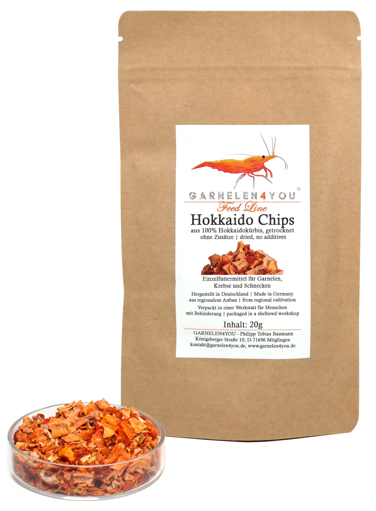 GARNELEN4YOU® Hokkaido Chips, 20 g – Herstellerbild 1